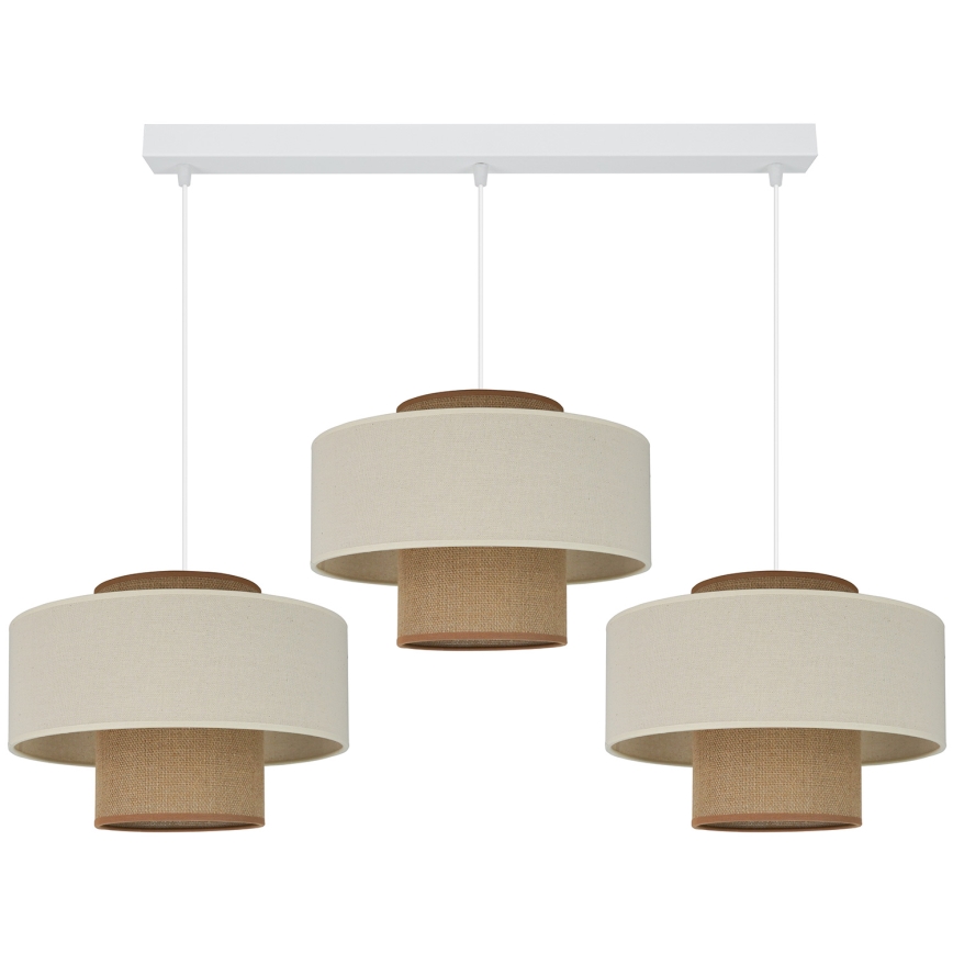 Brilagi - Lampa wisząca na linkach DALLAS 3xE27/15W/230V brązowy/kremowy/biały