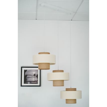 Brilagi - Lampa wisząca na linkach DALLAS 3xE27/15W/230V brązowy/kremowy/biały