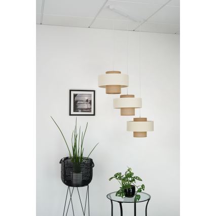 Brilagi - Lampa wisząca na linkach DALLAS 3xE27/15W/230V brązowy/kremowy/biały