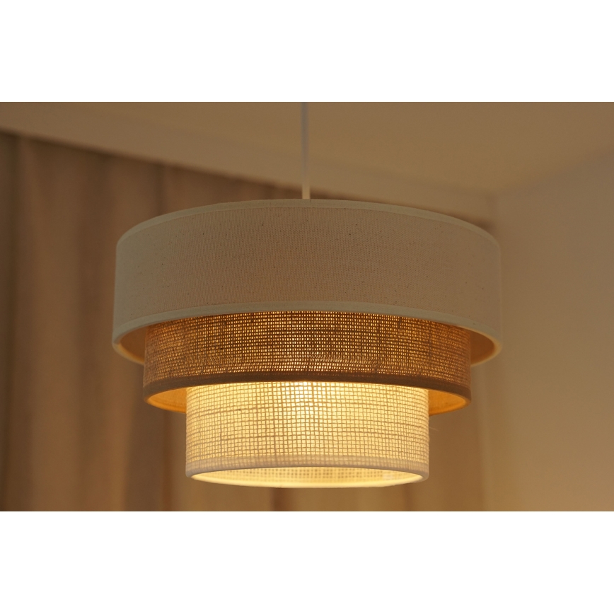 Brilagi - Lampa wisząca na linkach DENVER LUNETA 1xE27/15W/230V śr. 25 cm beżowy/brązowy/kremowy