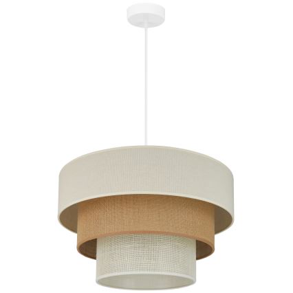 Brilagi - Lampa wisząca na linkach DENVER LUNETA 1xE27/15W/230V śr. 45 cm beżowy/brązowy/kremowy