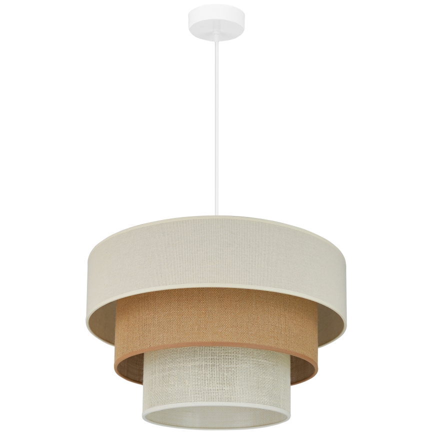Brilagi - Lampa wisząca na linkach DENVER LUNETA 1xE27/15W/230V śr. 45 cm beżowy/brązowy/kremowy