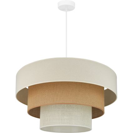 Brilagi - Lampa wisząca na linkach DENVER LUNETA 1xE27/15W/230V śr. 60 cm beżowy/brązowy/kremowy
