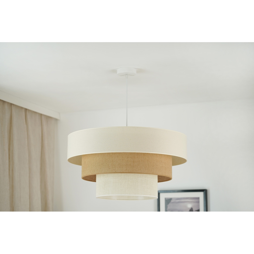 Brilagi - Lampa wisząca na linkach DENVER LUNETA 1xE27/15W/230V śr. 60 cm beżowy/brązowy/kremowy