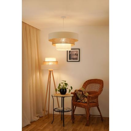 Brilagi - Lampa wisząca na linkach DENVER LUNETA 1xE27/15W/230V śr. 60 cm beżowy/brązowy/kremowy