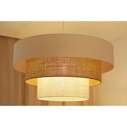 Brilagi - Lampa wisząca na linkach DENVER LUNETA 1xE27/15W/230V śr. 60 cm beżowy/brązowy/kremowy