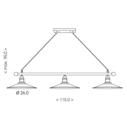 BRILAGI - Lampa wisząca FORGE na linkach 3xE27/60W/230V miedziana/patina