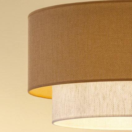 Brilagi - Lampa wisząca LED BOHO ECO na lince 1xE27/10W/230V, średnica 40 cm, beżowy/kremowy