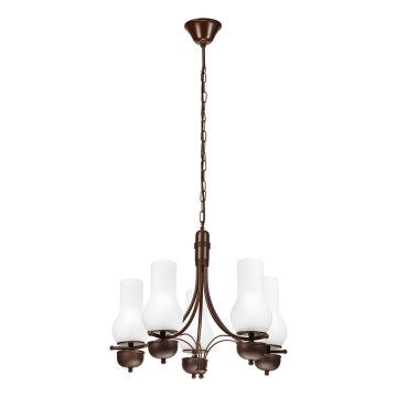 Brilagi - Lampa wisząca LED na łańcuchu COTTAGE 5xE14/40W/230V dąb/biały