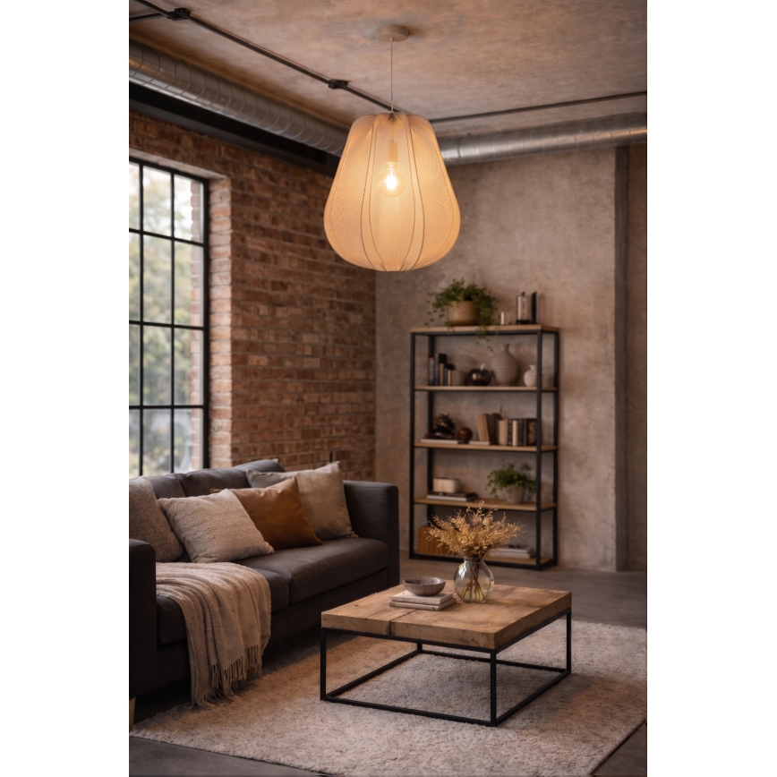 Brilagi - Lampa wisząca LED na lince ARVEN 1xE27/8W/230V Ø 37 cm beżowa