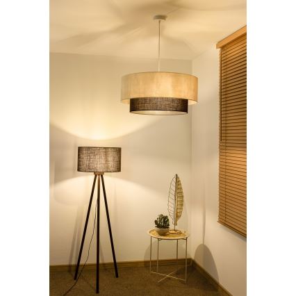 Brilagi - Lampa wisząca LED na lince BOHO STYLE 3xE27/15W/230V śr. 60 cm kremowo-brązowa