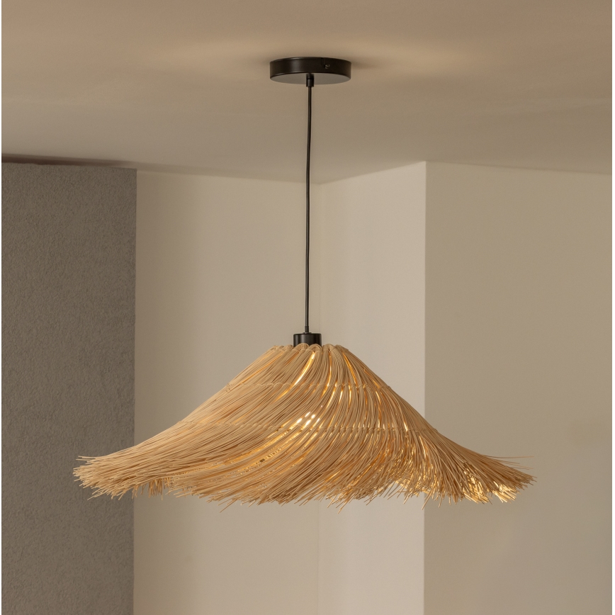Brilagi - Lampa wisząca LED na lince CERIA BOHO, 1xE27/40W/230V, śr. 100 cm, rattan