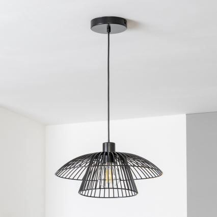 Brilagi - Lampa wisząca LED na lince CERIA WIRE 1xE27/40W/230V śr. 38 cm czarna