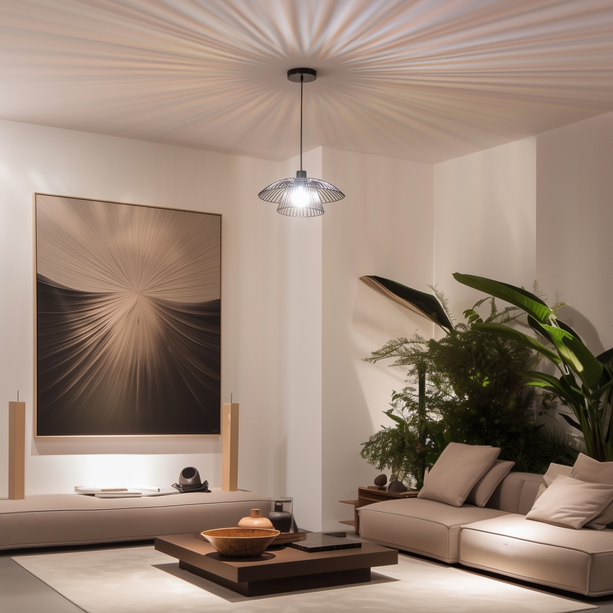 Brilagi - Lampa wisząca LED na lince CERIA WIRE 1xE27/40W/230V śr. 38 cm czarna