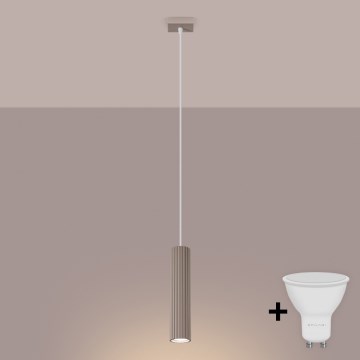 Brilagi - Lampa wisząca LED na lince CRESTO 1xGU10/10W/230V taupe