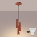 BRILAGI - Lampa wisząca LED na lince CRESTO 3xGU10/10W/230V pomarańczowa