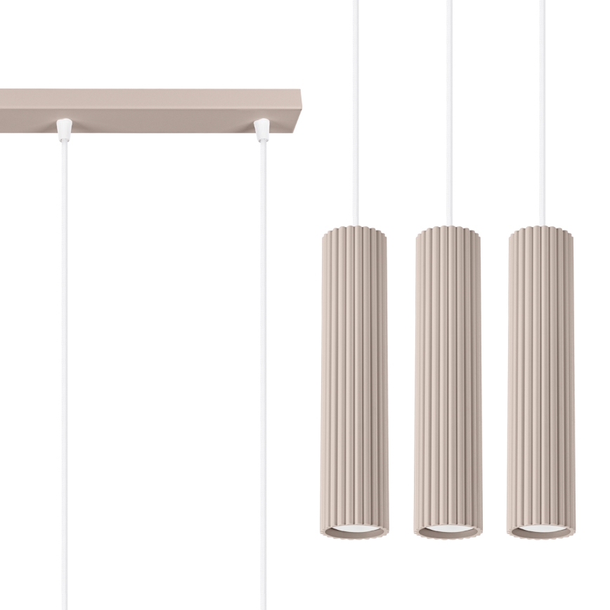 Brilagi - Lampa wisząca LED na lince CRESTO 3xGU10/10W/230V taupe