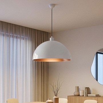 Brilagi - Lampa wisząca LED na lince METALO 1xE27/40W/230V Ø 60 cm biała/miedziana