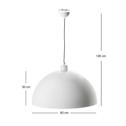Brilagi - Lampa wisząca LED na lince METALO 1xE27/40W/230V Ø 60 cm biała/miedziana