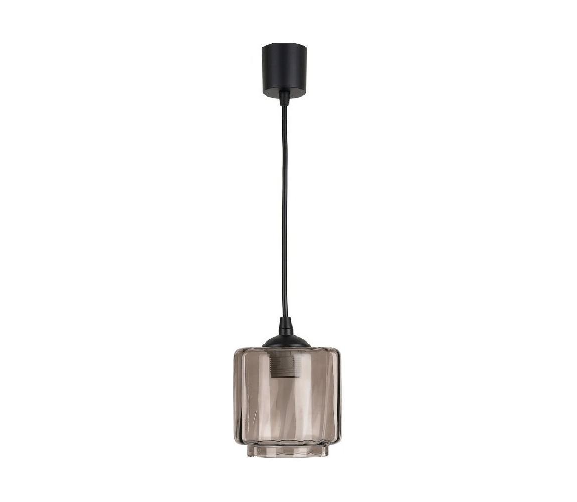 Brilagi - Lampa wisząca LED na lince R GLASS 1xE27/60W/230V Ø 15 cm czarny/dymny beż