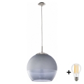 BRILAGI - Lampa wisząca LED na lince RETRO GLASS 1xE27/60W/230V matowy chrom/dymna szarość