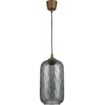 Brilagi - Lampa wisząca LED na lince RETRO GLASS 1xE27/60W/230V śr. 14 cm brązowa/dymnoszara