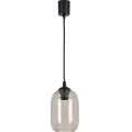 Brilagi - Lampa wisząca LED na lince RETRO GLASS 1xE27/60W/230V śr. 14 cm czarny/dymny szary