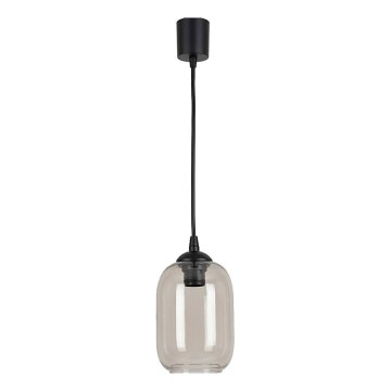 Brilagi - Lampa wisząca LED na lince RETRO GLASS 1xE27/60W/230V śr. 14 cm czarny/dymny szary