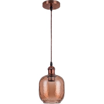 Brilagi - Lampa wisząca LED na lince RETRO GLASS 1xE27/60W/230V śr. 14 cm miedziana/przydymiony brąz