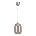 Brilagi - Lampa wisząca LED na lince RETRO GLASS 1xE27/60W/230V śr. 14 cm srebrna/dymnoszara
