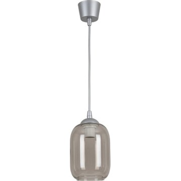 Brilagi - Lampa wisząca LED na lince RETRO GLASS 1xE27/60W/230V śr. 14 cm srebrna/dymnoszara