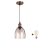 Brilagi - Lampa wisząca LED na lince RETRO GLASS 1xE27/60W/230V, śr. 17 cm, miedziana/dymno-beżowa