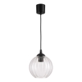 Brilagi - Lampa wisząca LED na lince RETRO GLASS 1xE27/60W/230V śr. 18 cm czarny/przezroczysty