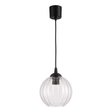 Brilagi - Lampa wisząca LED na lince RETRO GLASS 1xE27/60W/230V śr. 18 cm czarny/przezroczysty