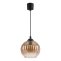 Brilagi - Lampa wisząca LED na lince RETRO GLASS 1xE27/60W/230V śr. 18 cm czarny/przydymiony brąz
