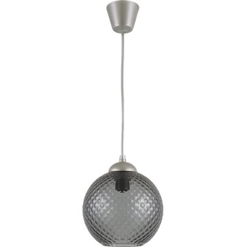 Brilagi - Lampa wisząca LED na lince RETRO GLASS 1xE27/60W/230V śr. 18 cm srebrna/dymnoszara