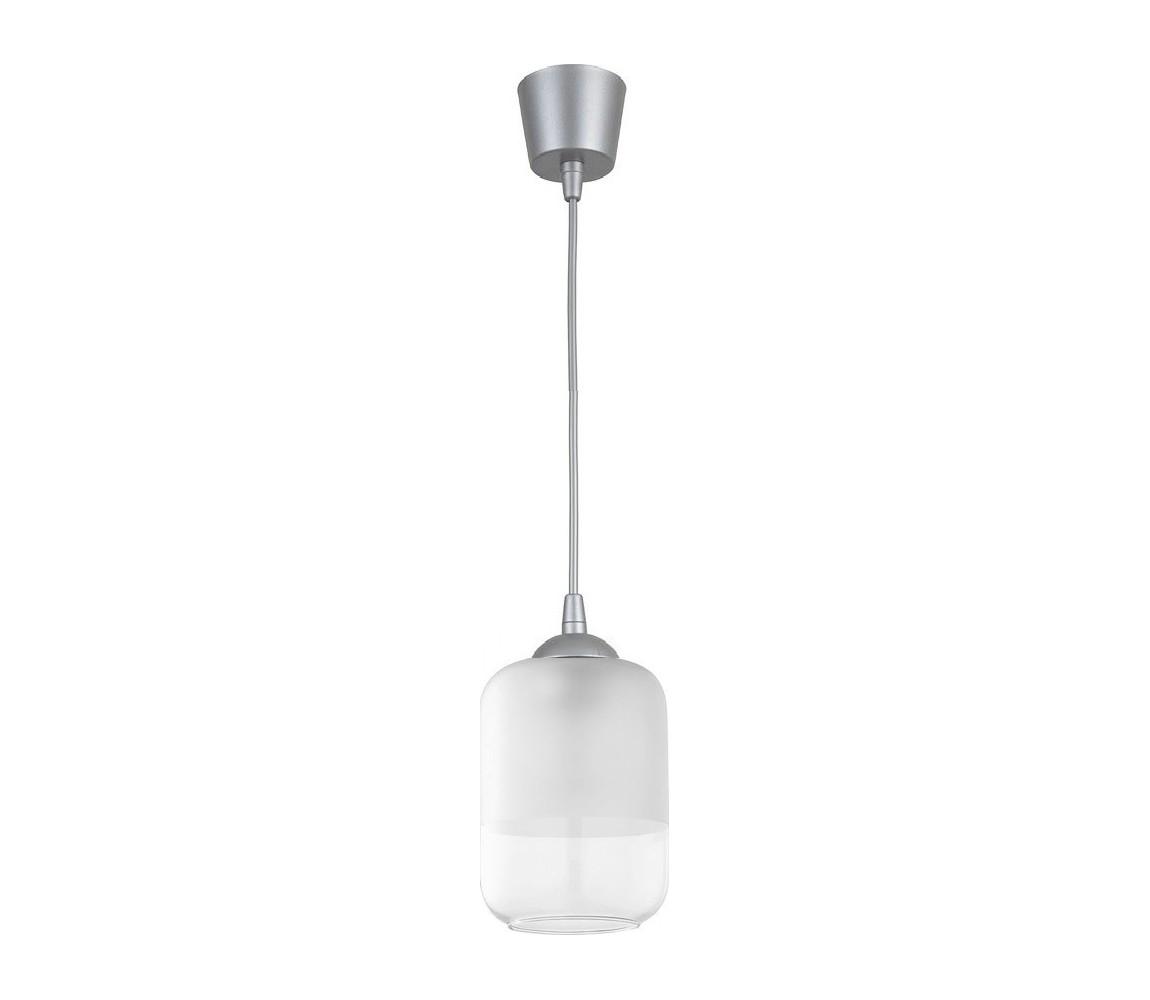 Brilagi - Lampa wisząca LED na lince RETRO GLASS 1xE27/60W/230V Ø 14 cm srebrna/biała