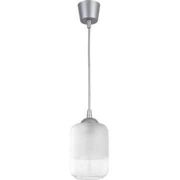 Brilagi - Lampa wisząca LED na lince RETRO GLASS 1xE27/60W/230V Ø 14 cm srebrna/biała