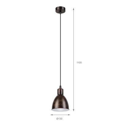 Brilagi - Lampa wisząca LED na lince RIDDY 1xE27/60W/230V miedziana/patina