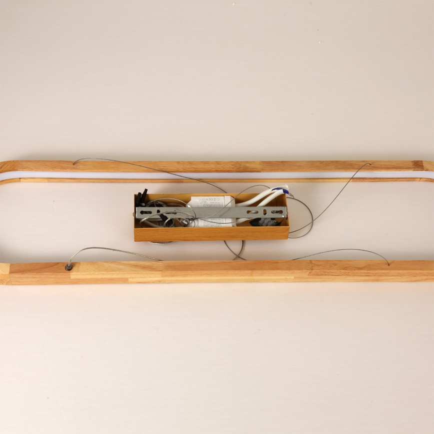 Brilagi - Lampa wisząca LED na lince UMEA WOOD LED/40W/230V 90x22 cm drewno kauczukowe