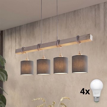 Brilagi - Lampa wisząca LED na linkach NUBILA 4xE27/60W/230V szary/antracyt