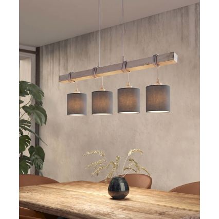 Brilagi - Lampa wisząca LED na linkach NUBILA 4xE27/60W/230V szary/antracyt