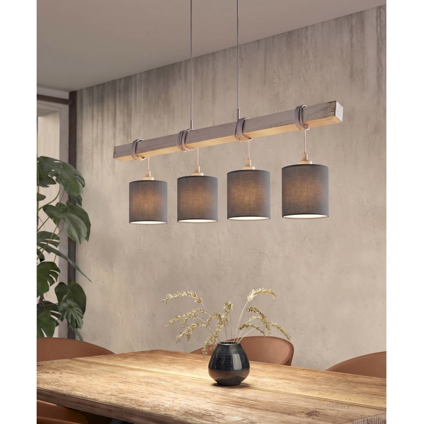 Brilagi - Lampa wisząca LED na linkach NUBILA 4xE27/60W/230V szary/antracyt