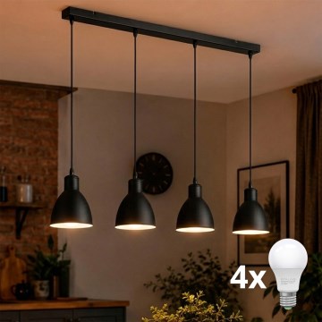 Brilagi - Lampa wisząca LED na linkach RIDDY 4xE27/60W/230V czarna