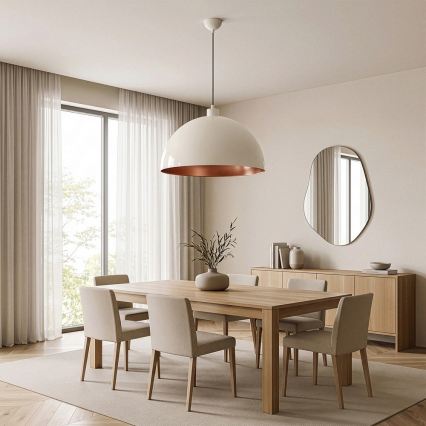 Brilagi - Lampa wisząca LED na linkę METALO 1xE27/40W/230V śr. 60 cm beżowy/miedziany
