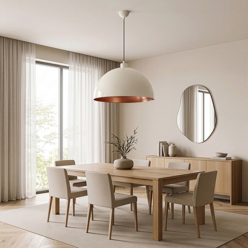 Brilagi - Lampa wisząca LED na linkę METALO 1xE27/40W/230V śr. 60 cm beżowy/miedziany