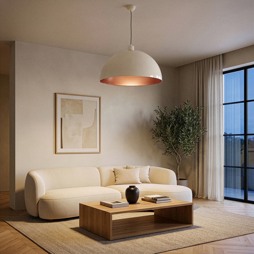 Brilagi - Lampa wisząca LED na linkę METALO 1xE27/40W/230V śr. 60 cm beżowy/miedziany