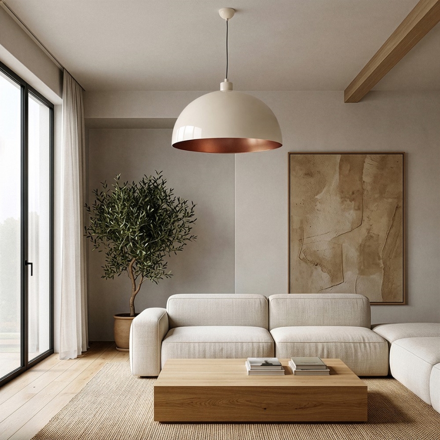 Brilagi - Lampa wisząca LED na linkę METALO 1xE27/40W/230V śr. 60 cm beżowy/miedziany