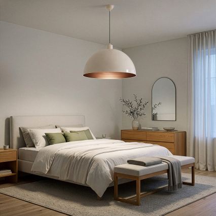 Brilagi - Lampa wisząca LED na linkę METALO 1xE27/40W/230V śr. 60 cm beżowy/miedziany