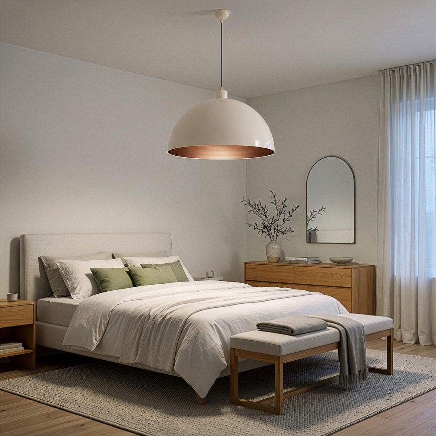Brilagi - Lampa wisząca LED na linkę METALO 1xE27/40W/230V śr. 60 cm beżowy/miedziany